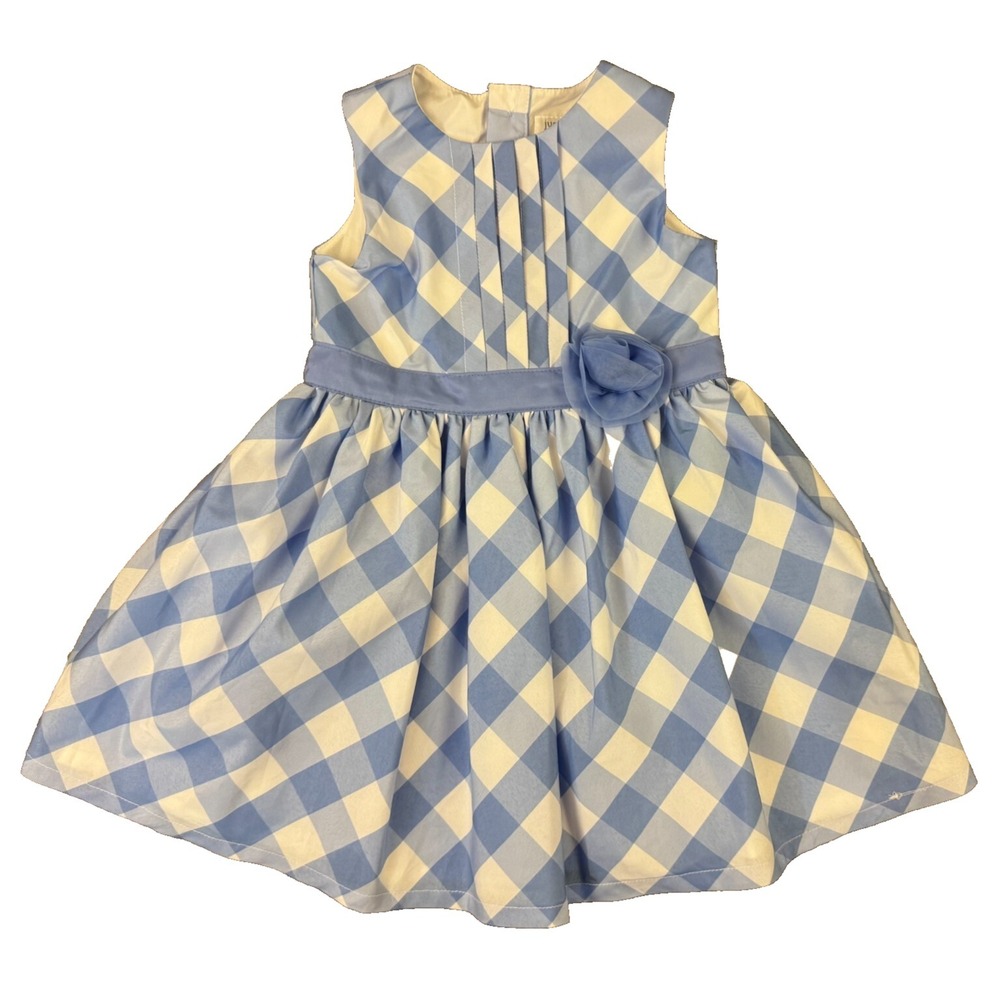 Carters Toddler Girls Dress 18 Months Sleeveless Blue White Plaid Clothes Easter
